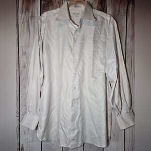 John W. Nordstrom Light Blue & Orange Striped Dress Shirt Size 16-33
